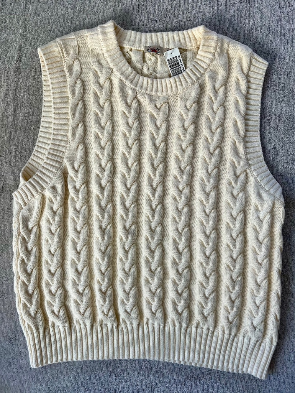 Faherty Ivory Cable Knit Sweater Vest Cream Size Medium